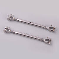 เงิน2Pcs Drop Forged M6 Jaw Turnbuckle ลวดสลิงสกรู Fastener สำหรับ Marine เรือ304 Stainless Steel