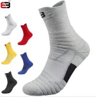 ✉❧ 6 Colors Mid-Length Sport Socks Sweat Absorbing Hiking Cycling Jogging Sport Cotton Towel Socks 31-48 3 Sizes For Big Feets