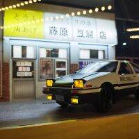 1: ร้านเต้าหู้32AE86ข้อความเริ่มต้นตกแต่งโมเดลรถแบบจำลองรถจากโลหะอัลลอยด์ฟูจิวาระทาคูมิ