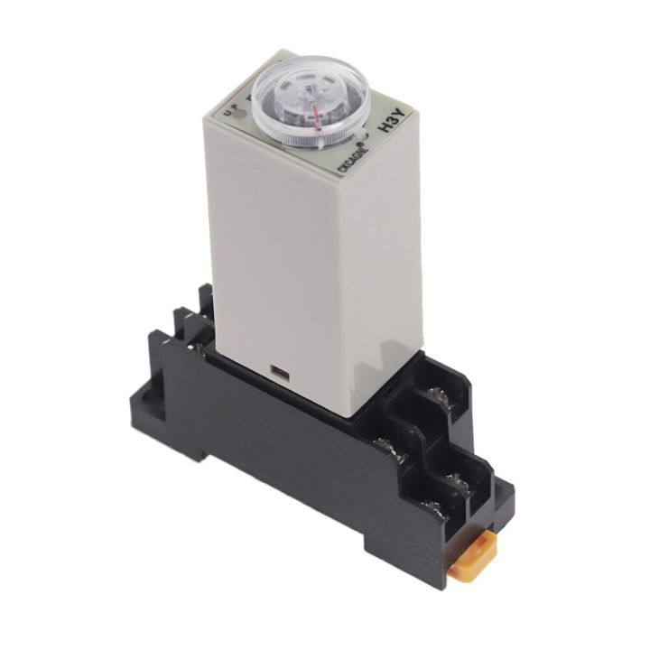 1pcs-h3y-2-delay-timer-time-relay-ac220v-110v-dc24v-3s-5s-10s-30s-60s-3m-5m-10m-30m-60m-with-base-5a-electrical-circuitry-parts