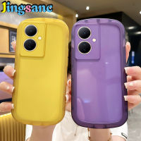 Jingsanc เคสใสสำหรับ VIVO Y78 5G เคสโทรศัพท์ใสซิลิโคน TPU ปกป้องเลนส์สีลูกกวาดฝาหลัง Vivo Y78 5G