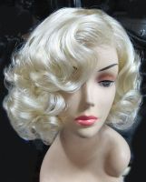 WC34 วิก วิกผม บลอนด์ทอง มาริลิน มอนโร Dress for Wig for Marilyn Monroe Wig Superstar Costume Legend Party Cosplay Fancy Outfit