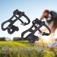 Road Bike Pedals With Double Toe Clips Straps Plastic Bike Pedal Clips Toe Cycle Straps Pedals G0G9