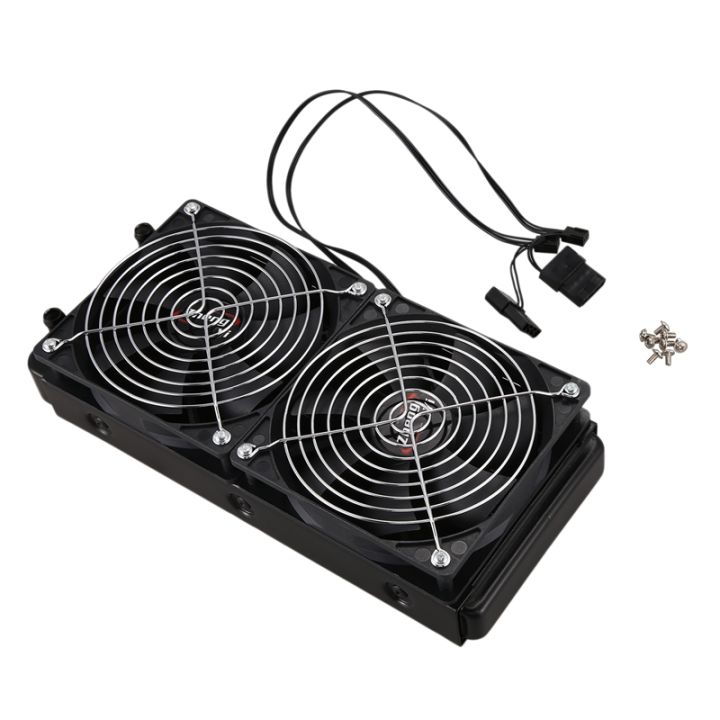 aluminum-240mm-10-pipe-water-cooling-cooled-row-heat-exchanger-radiator-with-fan-for-cpu-pc-water-cooling-system