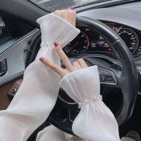 Summer Long Fingerless Gloves Women Sun Protection Arm Sleeves Thin Lace Mesh Sunscreen Cycling Arm Warmer Breathable Mittens Sleeves