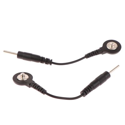 【YF】 2Pcs Electrode Lead Wire Connecting Cables Plug 2.0mm Snap 3.5mm Male connector cable Use For Massage Machine Device