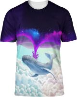 Short Sleeve T-Shirt, 3D Digital Printed Shirt Graphic Art Whale Ideal Gifts for Men Women Who Love Whale