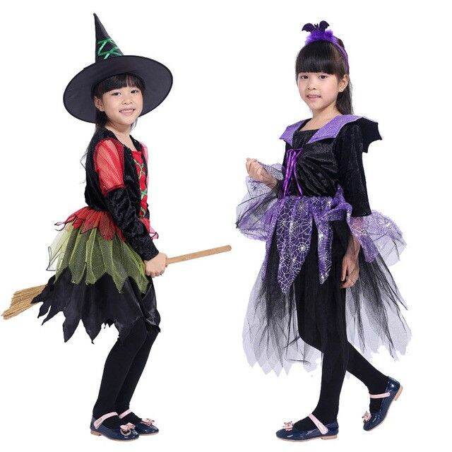 สินค้าขายดี-แฟนซีคอสตูมเดรสสีม่วงแม่มดน้อย-hada-murcielago-halloween-kid-costume-สินค้าคุณภาพสมราคา-แบบในรูปพร้อมครบเซ็ท-ช่วยเสริมสร-ชุดแฟนซี-ชุดเด็ก-การ์ตูน-fancy-kids-christmas-haloween