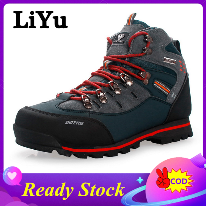 2021 Waterproof Leather Shoes Outdoor Casual Snow Boots Men Popular  High-Top Hiking Shoes Men Winter Mountain Climbing Trekking Boots Fishing  Shoes 