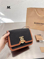 BurberyS กระเป๋าสะพายสตรี Golden Tb Button Women S Messenger Bag European And American Street Style Beauty Bag