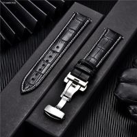 ❣ↂ✙ Classic Business Embossed Leather Strap with Stainless Steel Automatic Buckle Watchband 18mm 20mm 22mm 24mm Watch Straps