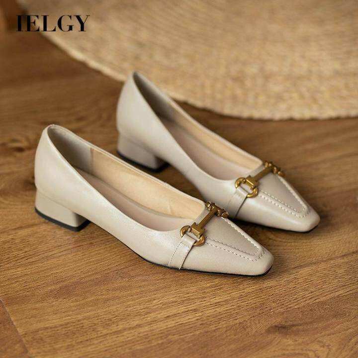 IELGY women's french soft leather pointed toe work high heels Lazada PH