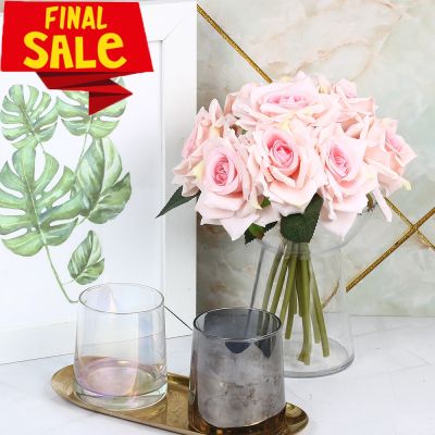 [AYIQ Flower Shop] ดอกไม้ประดิษฐ์ผ้าไหมช่อกุหลาบที่มีคุณภาพสูงแต่งงานตกแต่งบ้านห้องนั่งเล่นพรรคอุปกรณ์ตกแต่งวาเลนไทน์39; S Day
