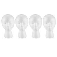 4X Styrofoam Foam Mannequin Wig Head Display Hat Cap Wig Holder White Foam Head