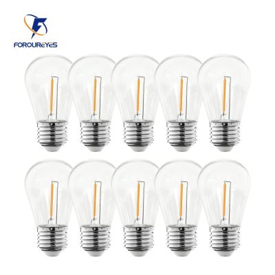 【YF】☸  10pack S14 Dimmable Filament Bulb Outdoor String Lights E27 E26 5V 24V 1W Cover Warm Led Bulbs