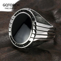 Genuine Solid 925 Sterling Silver Rings Vintage Color Stone Turkish Rings Man Large Turkish Jewellery Anillos Hombre