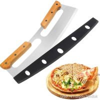 41Iaqdo79ldbk Alças De Madeira Cortador Pizza Rocker Com Capa Balançando Ferramentas Lâmina Aço Inoxidável Mezzaluna Faca 0932