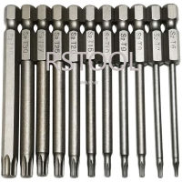 Security Torx Head Bit 11 Pieces 1/4 Inch Hex Shank T6 T7 T8 T9 T10 T15 T20 T25 T27 T30 T40 3 Inch Length Screwdriver Drill Set Drills  Drivers