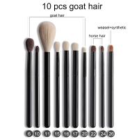 OVW DLH Makeup Brush Set Professional Premium Synthetic Goat Hairs Blending Makeup Brushes Kit Essential Makeup tools Travel Kit