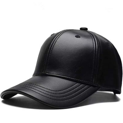 Unisex Solid Men Women Baseball Cap PU Leather Hip Hop Snapback Caps for Men Women Baseball Caps Adjustable Sun Hat Trucker Hats