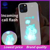 MG เคสกระจกเรืองแสง LED แบบมีไฟกะพริบ,เคสโทรศัพท์สำหรับ Iphone Iphone11 13 7 8Plus XR XS MAX 12/13Promax 11xr สำหรับ Iphone 7/8