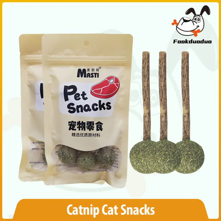 ขนมคบเคี้ยวแมว Catnip Lollipop ของเล่นไม้ขบฟันกราม Spit ผมเลียแมว Self