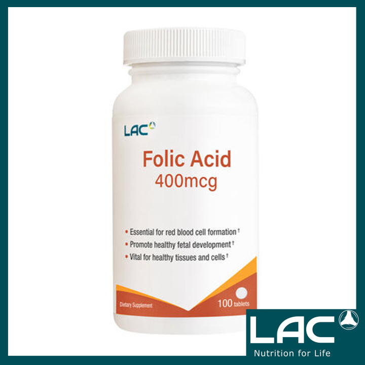 LAC Folic Acid 400mcg 100 TB (Best by: June 2023) | Lazada PH