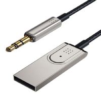 Aux To Bluetooth Receiver สำหรับรถยนต์-SOOMFON Bluetooth 5.1 Adapter 3.5 Mm Bluetooth Adapter สำหรับรถยนต์พร้อมไมโครโฟนในตัว