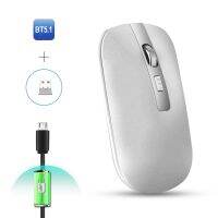 SmartPhonemall HXSJ M50 2.4GHZ 800,1200,1600dpi Three Gear Adjustment Dual-mode Wireless Mouse USB + Bluetooth 5.1 Rechargeable(Silver)