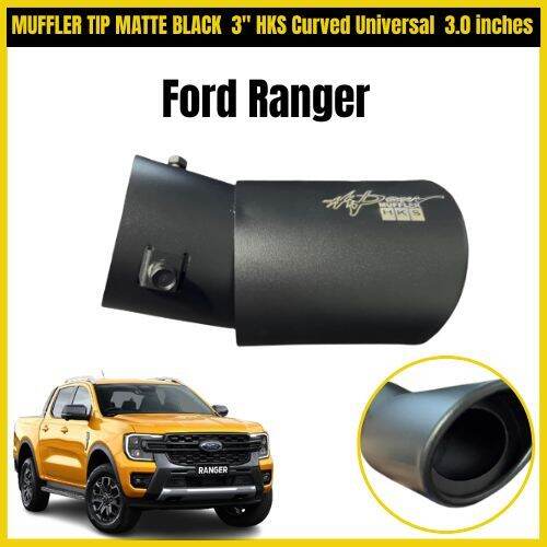 Ford Ranger T6 T7 T8 T9 MUFFLER TIP MATTE BLACK 3" HKS Curved Universal