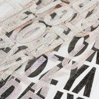 A to Z Glitter English Alphabet Hotfix Glass Crystal Motif Rhinestone Sticker Iron On Rhinestone Applique Patches For Dresses