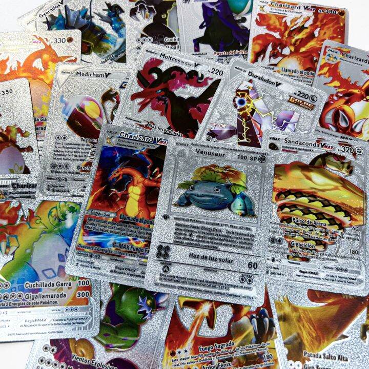 บัตรสีทองโปเกมอนฝรั่งเศส-สเปน-อังกฤษการ์ด-gx-โลหะคอลเลกชันเกม-pikachu-charizard-golden-v-vmax-สัตว์เลี้ยงสไปรต์การ์ดพร้อม-stockjssdv9ec82