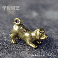 High Quality Products ทองเหลืองเนปาลทองแดงบริสุทธิ์ Handmade Retro Lucky Lucky Lucky Fortune ลูกสุนัขสุนัข Zodiac Dog สัตว์เลี้ยงสุนัขขนาดเล็กเครื่องประดับจี้กุญแจพระพุทธรูป