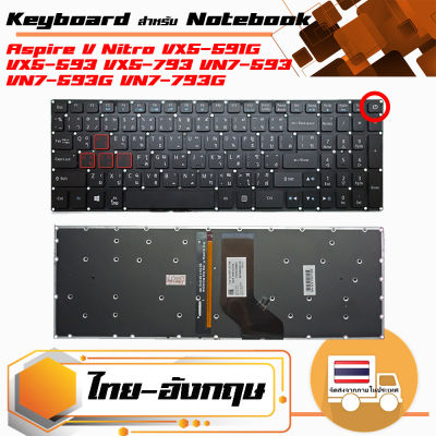Acer keyboard (แป้นไทย-อังกฤษ) สำหรับรุ่น Predator Helios 300 G3-571 G3-572 G3-573 PH315-51 PH317-51 PH317-52 , Aspire  V Nitro VX5-591G VX5-593 VX5-793 VN7-593 VN7-593G VN7-793G N16C7