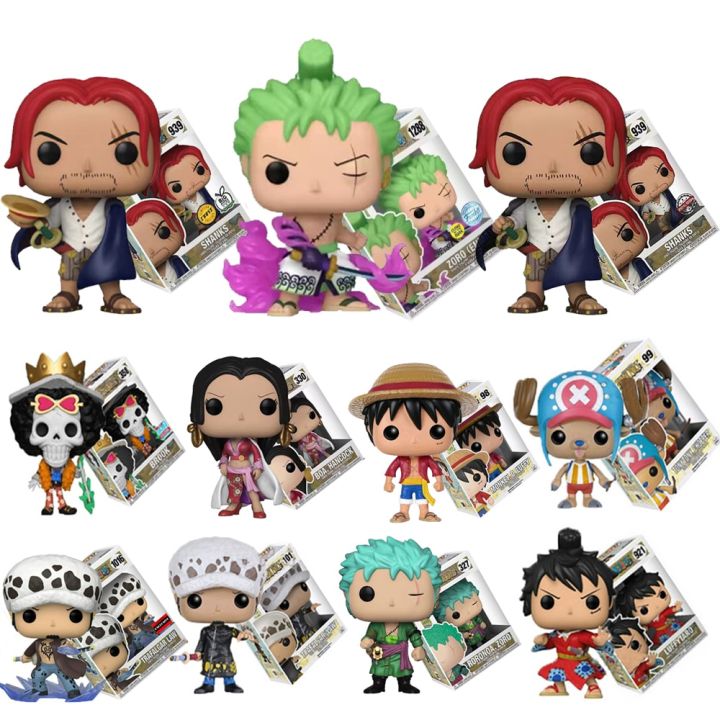 Funko Pop Luffy 98 Gear Four 926 Ace 100 Law 101 1016 Zoro 327 Brook 358  1288 Usopp Shanks Anime One Piece Action Figures Toys