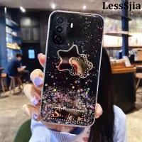 เคสมือถือสำหรับ Huawei Nova Y70 Y71 ฝาหลังดาวพระจันทร์ส่องแสงซิลิโคนแบบนิ่มใสรูปดาวห้าแฉกกระจกกันล้มเด็กผู้หญิงสำหรับ Huawei Nova Y71 เคสใส่โทรศัพท์