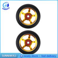 [Trend Technology store] 2pcs Replacement 100mm PushKickStunt Scooter Wheels with Bearings &amp; Bushings