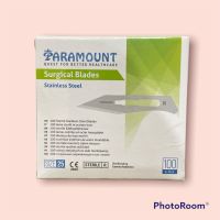 ใบมีดผ่าตัดสแตนเลส ยี้ห้อ PARAMOUNTกล่องละ100 ใบ