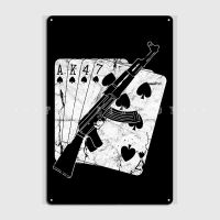 Ak47 Kala shnikov g un Metal Sign Retro Wall Plaque Party Pub Tin Sign Posters（Only one size: 20cmX30cm）(Contact seller, free custom pattern)