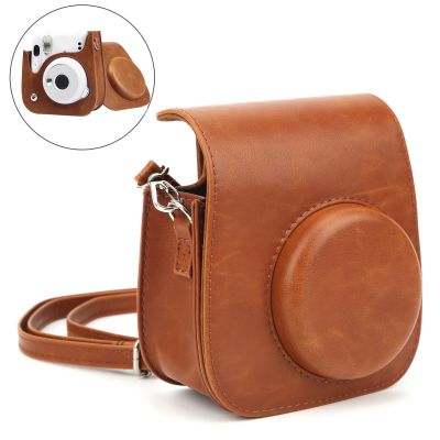 PU Vintage Instant Camera Bag Portable Camera Sling Bag Protective Shell Case for Fujifilm Instax Mini 11 9 8 Accessories Electrical Connectors