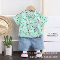 Baby boys short sleeve suitชุดสูทแขนสั้นเด็กผู้ชายกางเกงยีนส์ขาสั้น1~3years