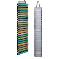 Vinyl Roll Holder 24 Compartments Hanging Vinyl Storage Organizer Wall Mount Foldable Vinyl Roll Holder Rack for Craft Room