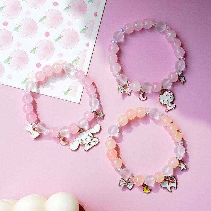 Sanrio Bracelets Cinnamoroll Crystal Bead Bracelet Kuromi My Melody ...