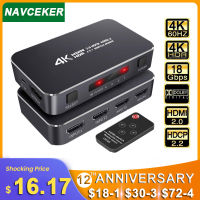 2022navceker HDMI 2.0 4พัน HDMI SWITCH 1x4มินิ HDMI Switcher ฮับกล่องสนับสนุน HDCP 2.2และ I R การควบคุมระยะไกล HDMI SWITCH S plitter