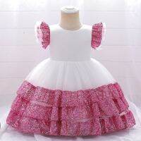 [COD] 2023 European and cross-border baby one-year-old christening dress girls sequin flying sleeve cake childrens birthday