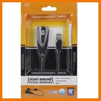 HOT!!ลดราคา USB Sound 7.1 Steel Sound 5HV2 Sound Card (Black) #834 ##ที่ชาร์จ แท็บเล็ต ไร้สาย เสียง หูฟัง เคส Airpodss ลำโพง Wireless Bluetooth โทรศัพท์ USB ปลั๊ก เมาท์ HDMI สายคอมพิวเตอร์