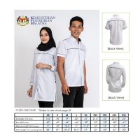 BAJU KORPORATE PUTIH SULAM LOGO DAN NAMA LENGAN PENDEK (JENAMA MR.2) FC-801H