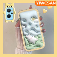 YIWESAN เคสสำหรับ Realme 9i,เคส A96 A76 A36 OPPO เคส K10การ์ตูนรูปกระต่ายดอกไม้สีสันสดใสนิ่มสำหรับเลนส์เคสมือถือกันกระแทกแบบใสป้องกันซิลิโคนเรียบง่ายฝาครอบความคิดสร้างสรรค์โปร่งใส