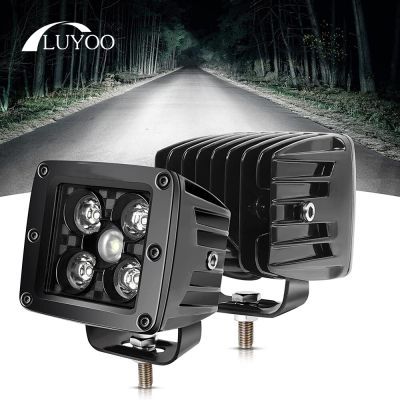 Luyoo ไฟทำงาน LED 3นิ้ว/แถบแสงออฟโร้ด12V 24V โคมไฟทำงานก้อนไฟไฟสปอตรางไฟหน้าแอลอีดีสำหรับรถ Suv 4X4 ATV UTV