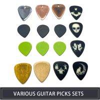 65pcs Various Guitar Picks Medium Heavy 0.71mm 1.5mm Plectrum Delrin Celluloid Metal Wood Mediator For Acoustic Electric Guitar